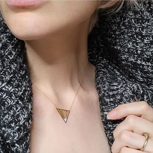 Vintage 70s 14 K Gold Fill Retro Triangle Necklace